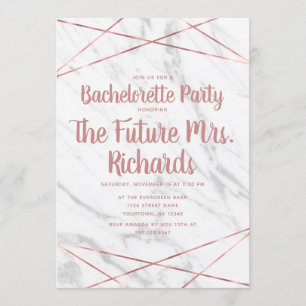 Vitmarble Geo Bachelorette-partiets inbjudan