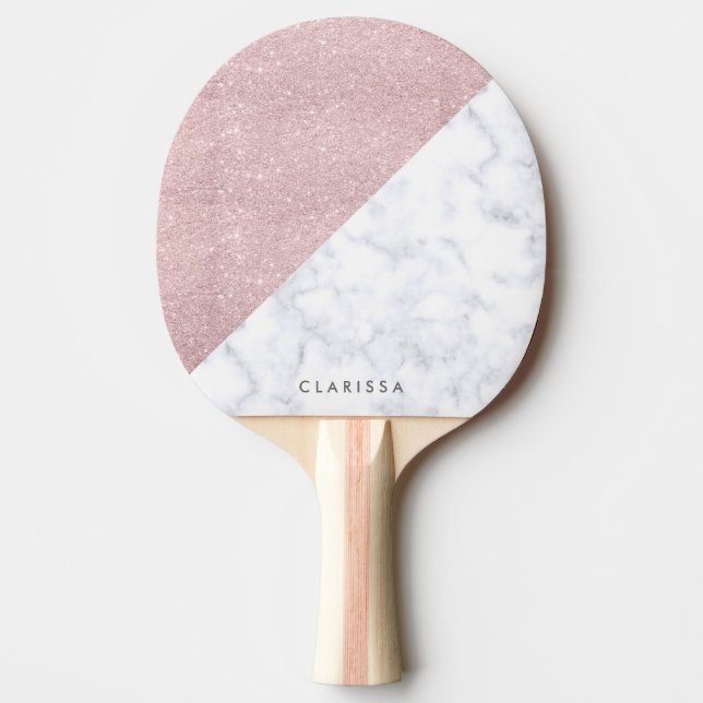 Vitmarmor från Elegant ro glitter Pingisracket (Framsidan)