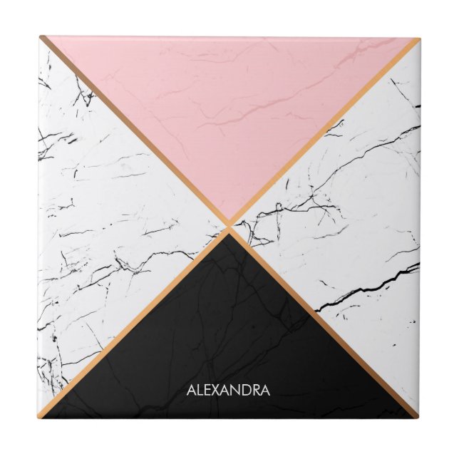 Vitmarmor med guld- linjer kakelplatta (Framsidan)