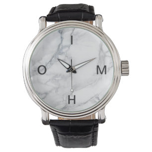Vitmarmor struktur armbandsur