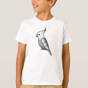 Vitmaskad serietecknad papegoja t-shirt