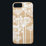 Vitmaskrosor på fodral för iPhone 7 för Faux det<br><div class="desc">För mönsteriPhone 5 för Faux Wood fodral 
 Illustrationer av maskrosor på en fauxträbakgrund.</div>