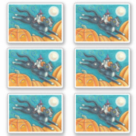 VITMICE & BLACK CAT PÅ HALLOWEEN PUMPKIN HUNT KLISTERMÄRKEN