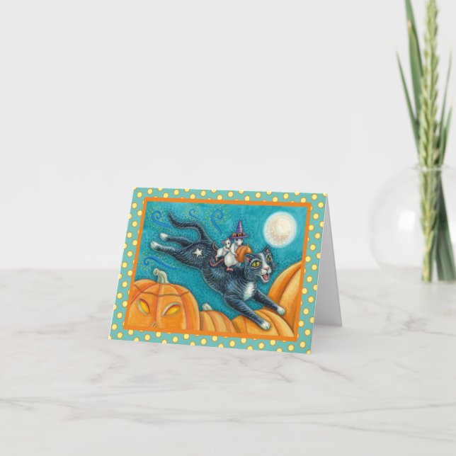 VITMICE & BLACK CAT PÅ HALLOWEEN SCAVENGER HUNT KORT (Framsida)