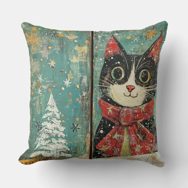 Vitministisk julklapp Pillow - Vintage Vinter Kudde (Framsida)