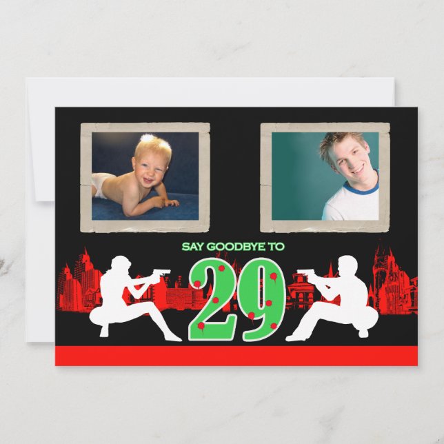 Vitministisk maffia Stil 30års födelsedag Party In Inbjudningar (Framsida)