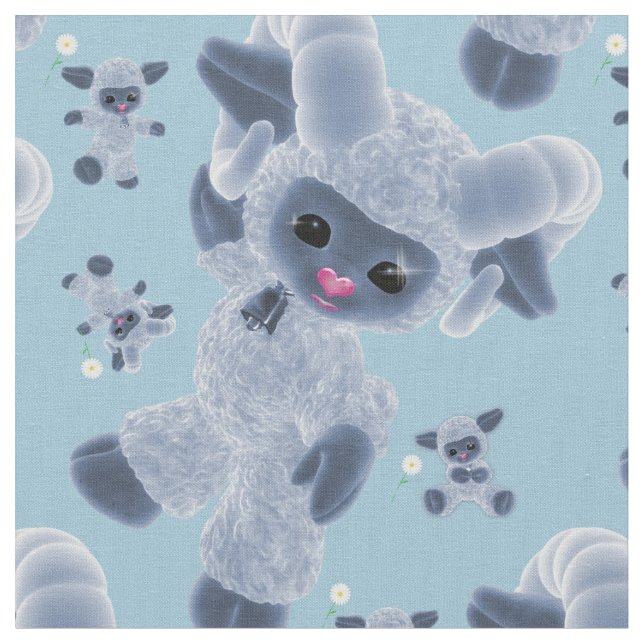 Vitmisk Baby-penselblått Leksak får Land Tyg (Närbild)