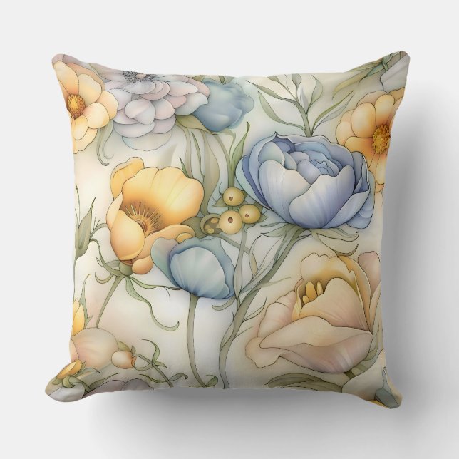 Vitmisk bensinbelysning botaniskt kudde (Framsida)