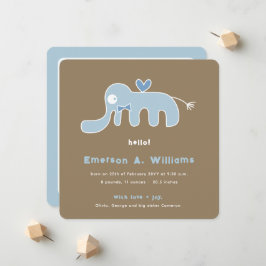 Vitmisk blåelefant Kärlek Pojke Fotofödelse Meddelande