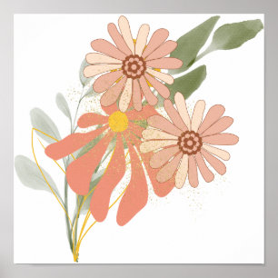 Vitmisk blombukett, poster