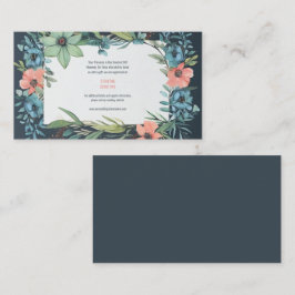 Vitmisk Blommigt Salmon Blue Grönt Bröllop Tilläggskort