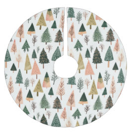 Vitmisk botanisk Helgdag Mönster Julgransmatta Borstad Polyester