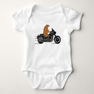 Vitmisk brunbjörn som kör motorcykel t shirt