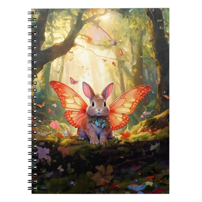 Vitmisk bunny i en förändrad skog anteckningsbok (Framsidan)