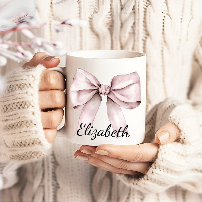 Vitmisk coquette rosa Personlig Namn Kaffemugg (Skapare uppladdad)