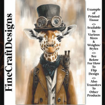 Vitmisk Cute Steampunk Giraffe AC2 Decoupage