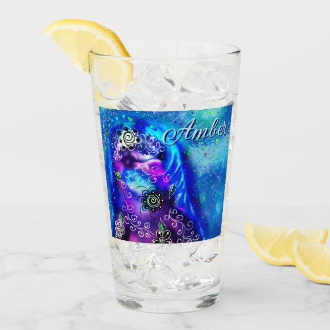 Vitmisk delfinblått havsfiske glaskopp (Framsida Ice)