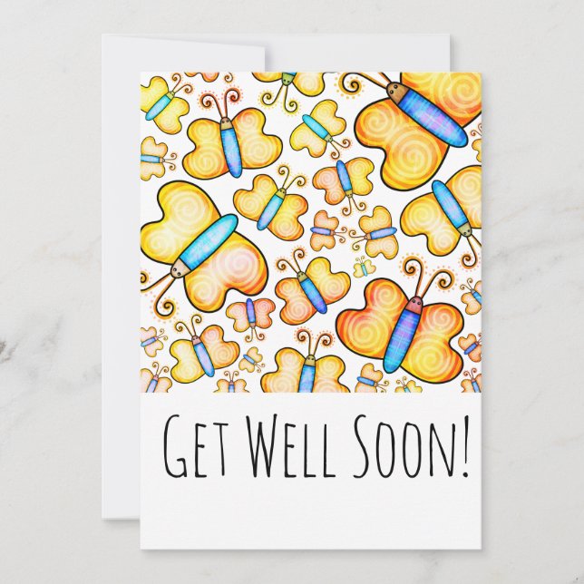 Vitmisk Doodle Butterflies härligt snart (Framsida)