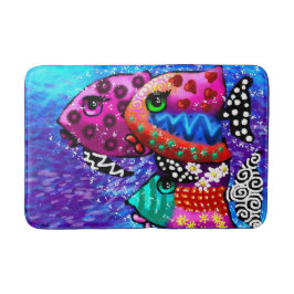 Vitmisk fisktrio färglös Abstrakt Nautical Badrumsmatta