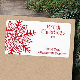 Vitmisk folkkonst snowflake till från gåva fraktsedel