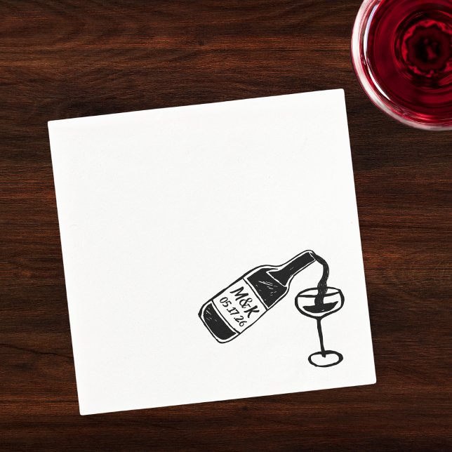 Vitmisk Hand plockade-Anpassningsbarna Vin Flaska- Pappersservett (Skapare uppladdad)