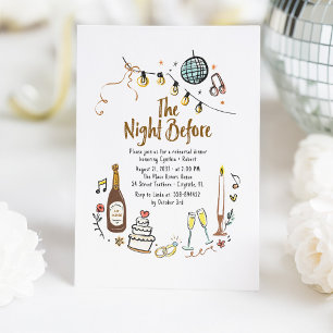 Vitmisk Hand plockade Funky Rehearsal Middag Inbjudningar