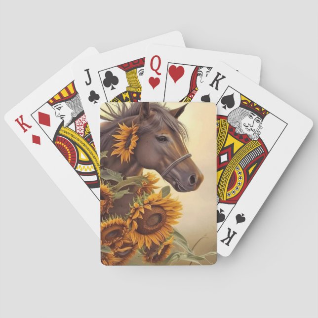 Vitmisk häst i solros casinokort (Baksidan)