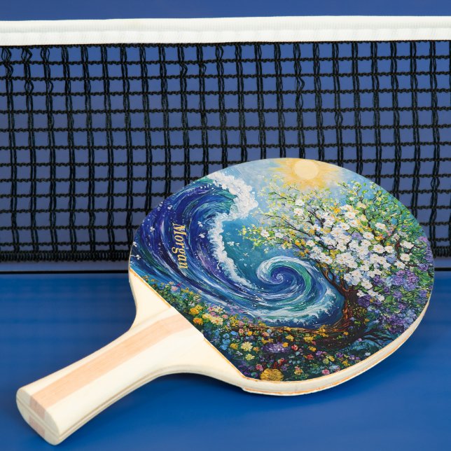 Vitmisk havsvåg | Impressionistisk målning Pingisracket (Insitu)