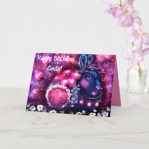 Vitmisk kanin "Glamor Bunny" födelsedag Kort