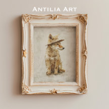 Vitmisk koyote hos hat Rustic Animal