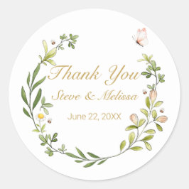 Vitmisk läder med fjäril runt klistermärke