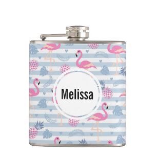 Vitmisk lamingo och ananas Mönster Fickplunta