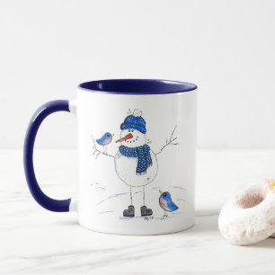 Vitmisk, långbenad Snögubbe Mugg