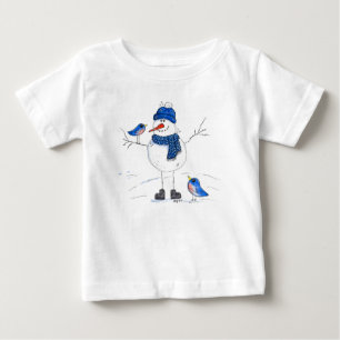 Vitmisk, långbenad Snögubbe T Shirt