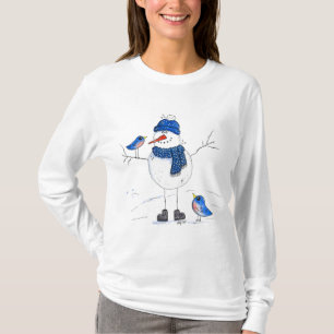 Vitmisk, långbenad Snögubbe T Shirt