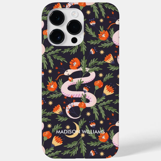 Vitmisk Lila Snake & Botanical- Personlig (Baksida)