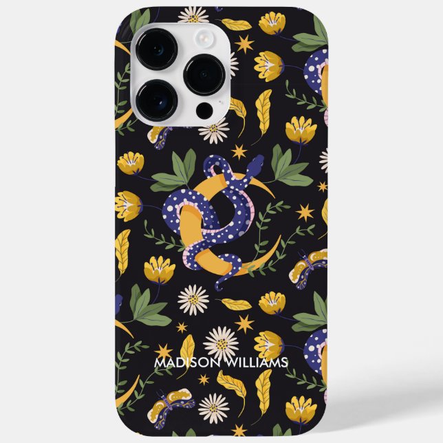 Vitmisk Lila Snake & Botanical- Personlig (Baksida)