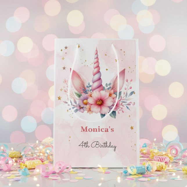 Vitmisk magisk rosa encorn horn barns födelsedag (Skapare uppladdad)