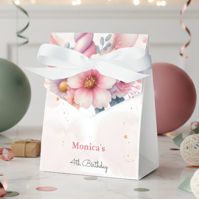 Vitmisk magisk rosa encorn horn barns födelsedag presentaskar (Skapare uppladdad)