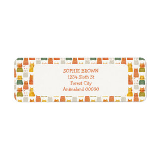 Vitmisk Mönster färgad Returadress Returadress Etikett