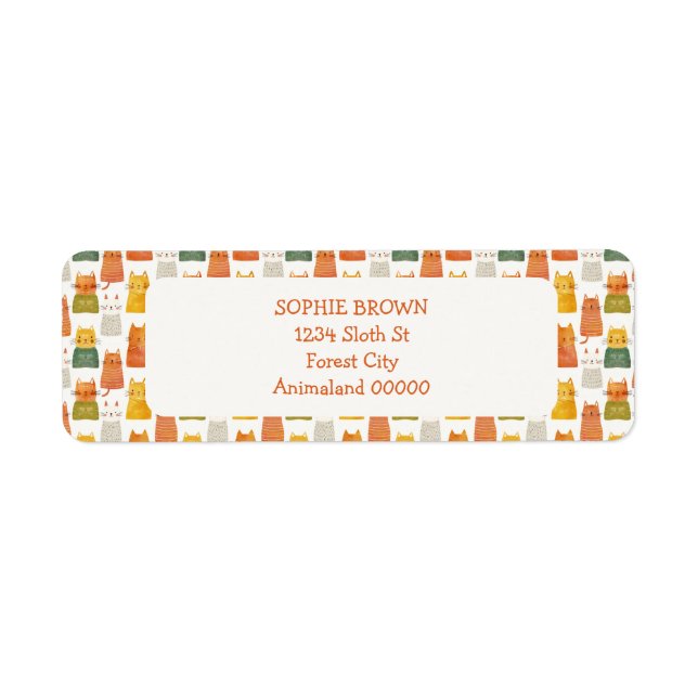 Vitmisk Mönster färgad Returadress Returadress Etikett (Framsidan)