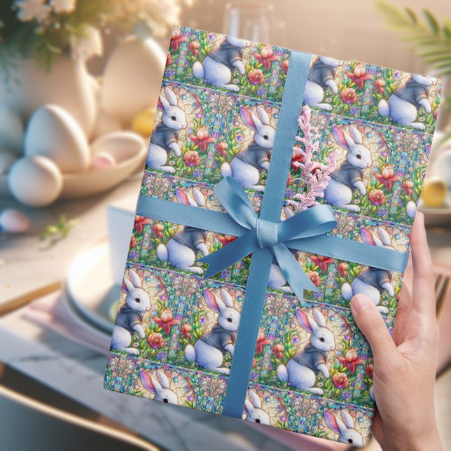 Vitmisk Påsk färgad, lagrad glasbunt Presentpapper (Skapare uppladdad)
