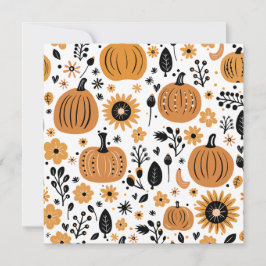 Vitmisk personlig av pumpor och fallblommor tack kort