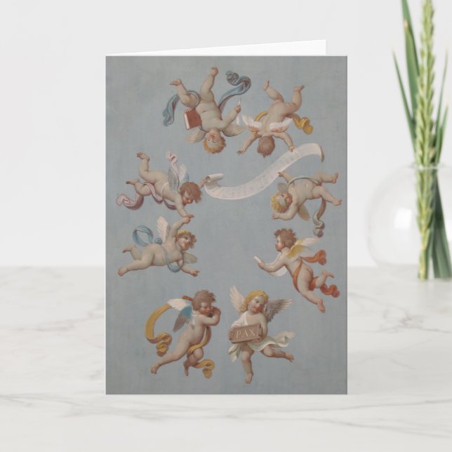 Vitmisk Renaissance Cherub Änglar Kort (Framsida)