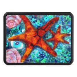 Vitmisk Rosa av stjärtfenor (Seashells Beach Teal) Dragkroksskydd