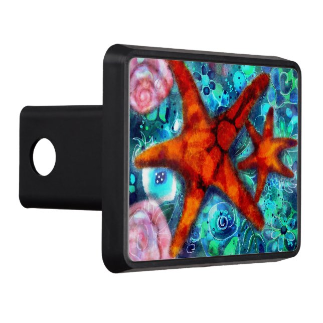 Vitmisk Rosa av stjärtfenor (Seashells Beach Teal) Dragkroksskydd (Höger)