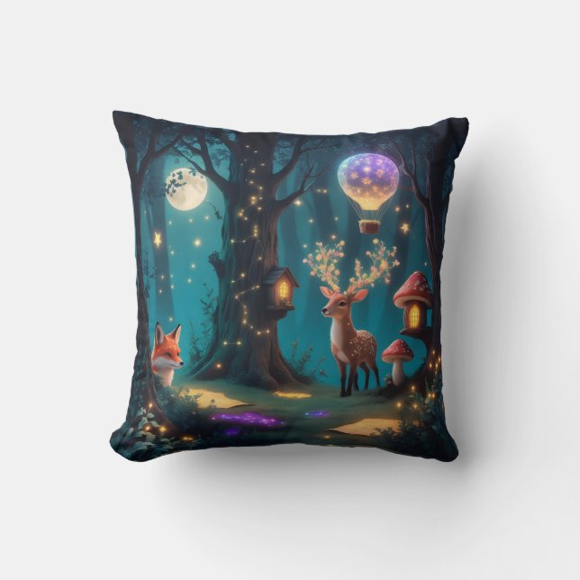 Vitmisk skog Äventyr Pillow Cover Kudde (Framsida)