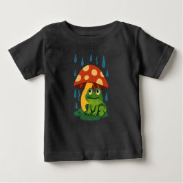 Vitmisk Tecknad Frog under Toadstool Rain Shelte T Shirt