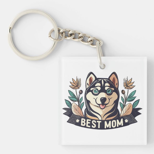 Vitmisk Tecknad Siberian husky Hund Mamma (Framsidan)