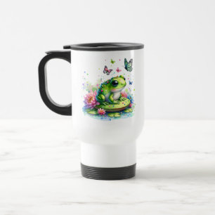 Vitmisk toad, blommor och fjärilar resemugg